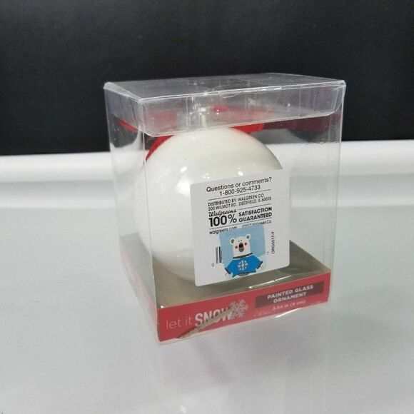Happy Holidays Let It Snow Painted Glass Ornament - Picture 4 of 5